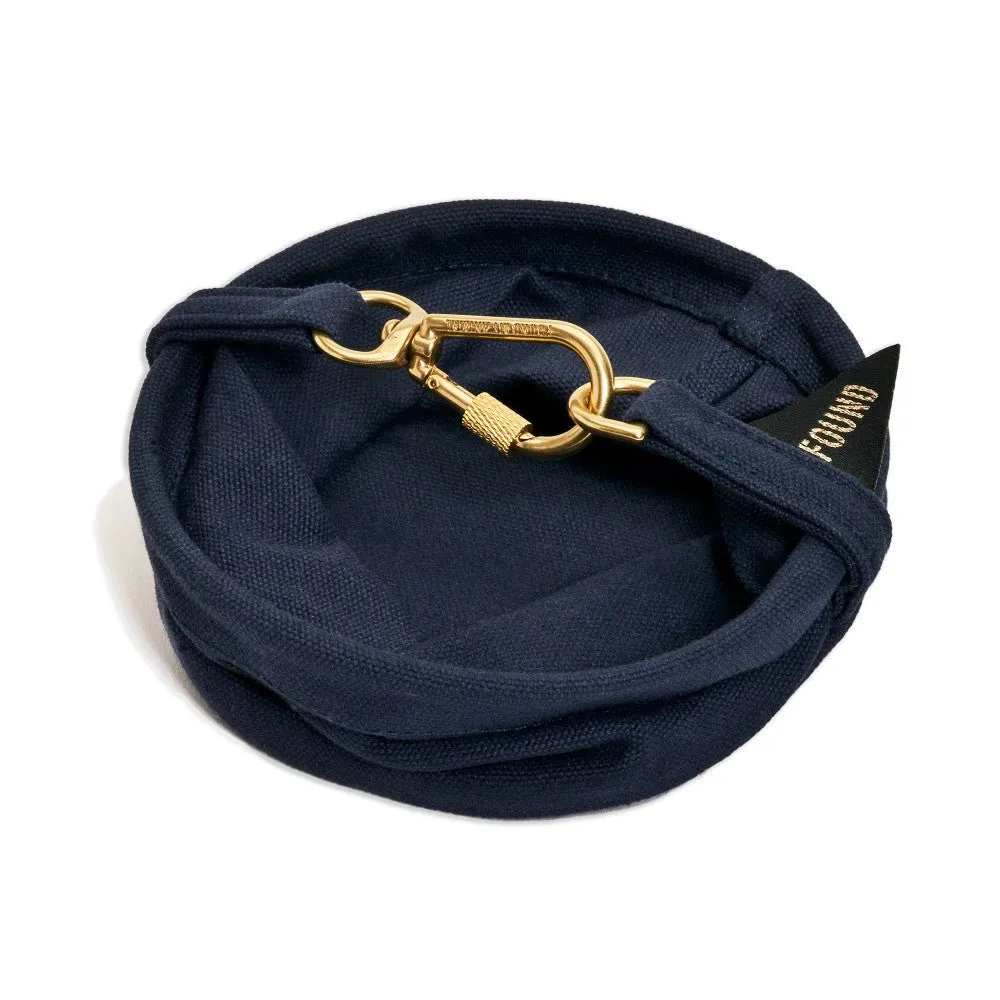Cotton Canvas Collapsible Travel Dog Water Bowl Midnight