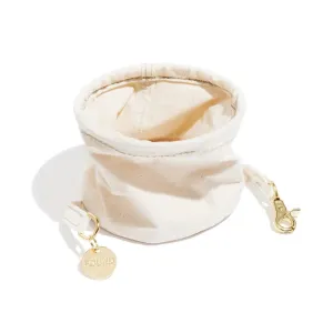 Cotton Canvas Collapsible Travel Dog Water Bowl Natural