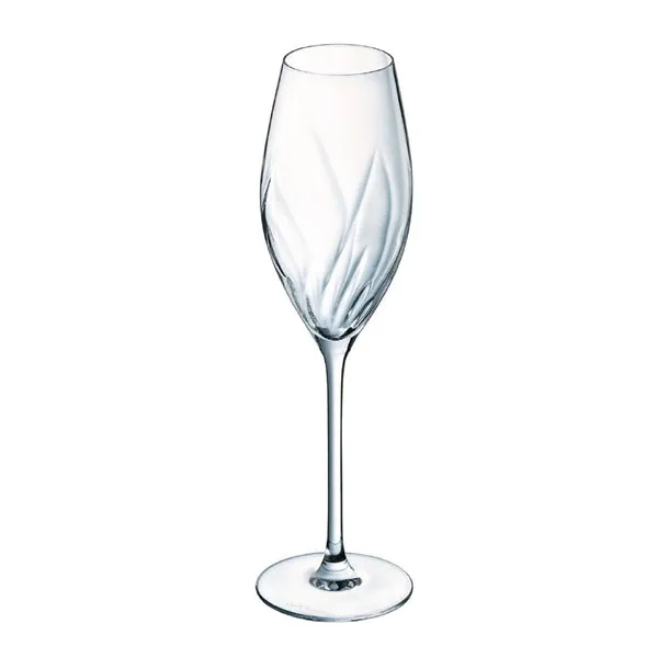 Cristal d'Arques Swirly Flute Glasses 240ml (Pack of 8) - HZ402