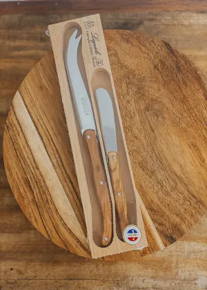 Debutant 2 Piece Cheese Set - Olive Wood