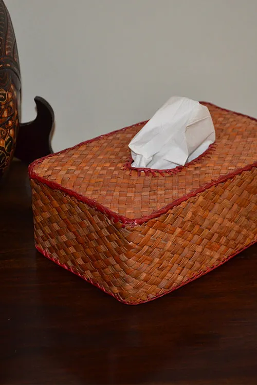 Dharini Screw Pine Rectangular Tissue Box Mustard