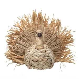 DRIED CORN HUSK TURKEY DECORATION