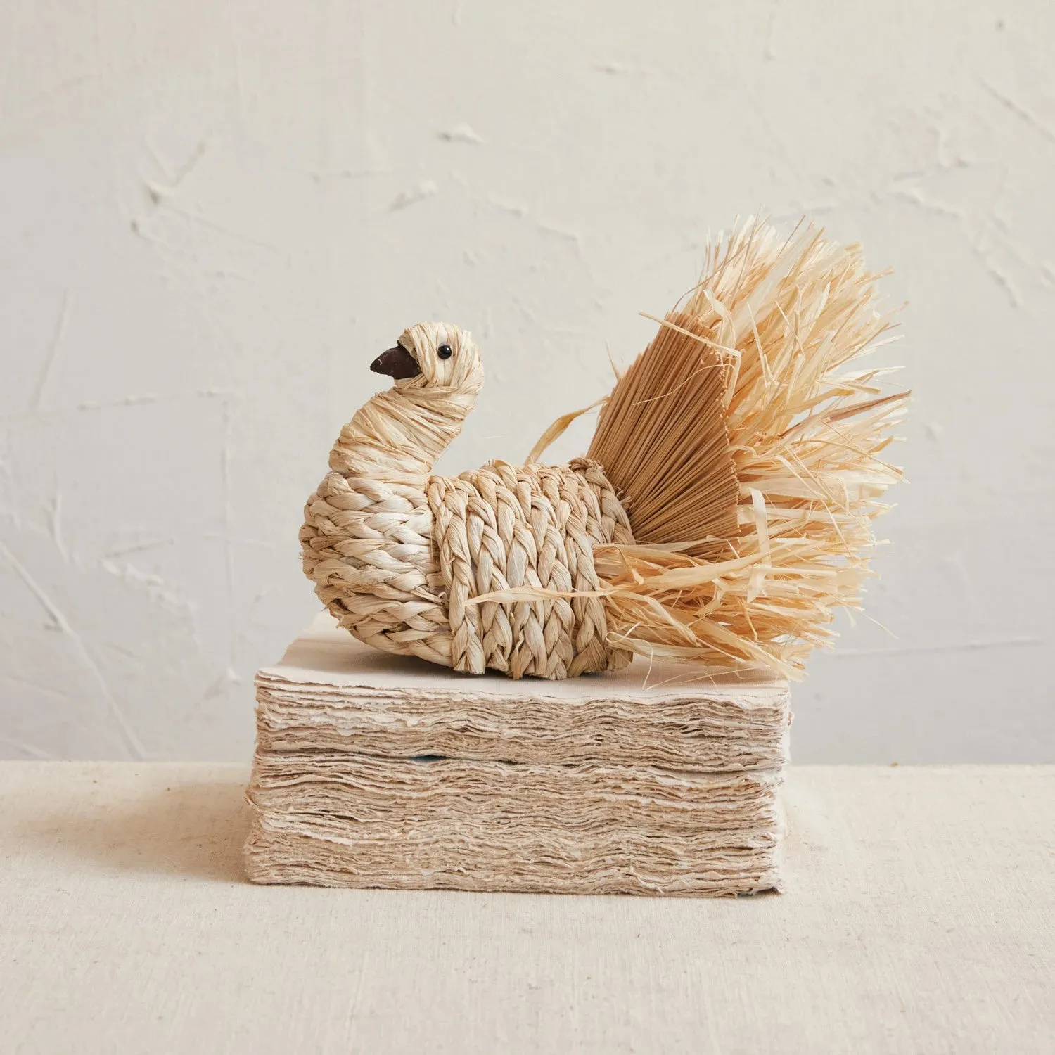 DRIED CORN HUSK TURKEY DECORATION