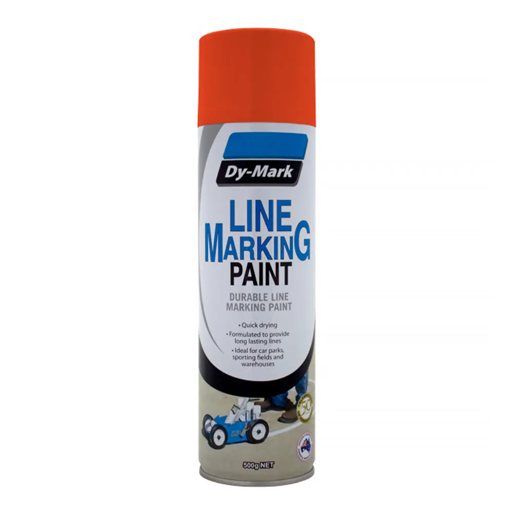 DY-MARK Line Marking Spray Paint Orange 500g Aerosol Durable Acrylic Inverted