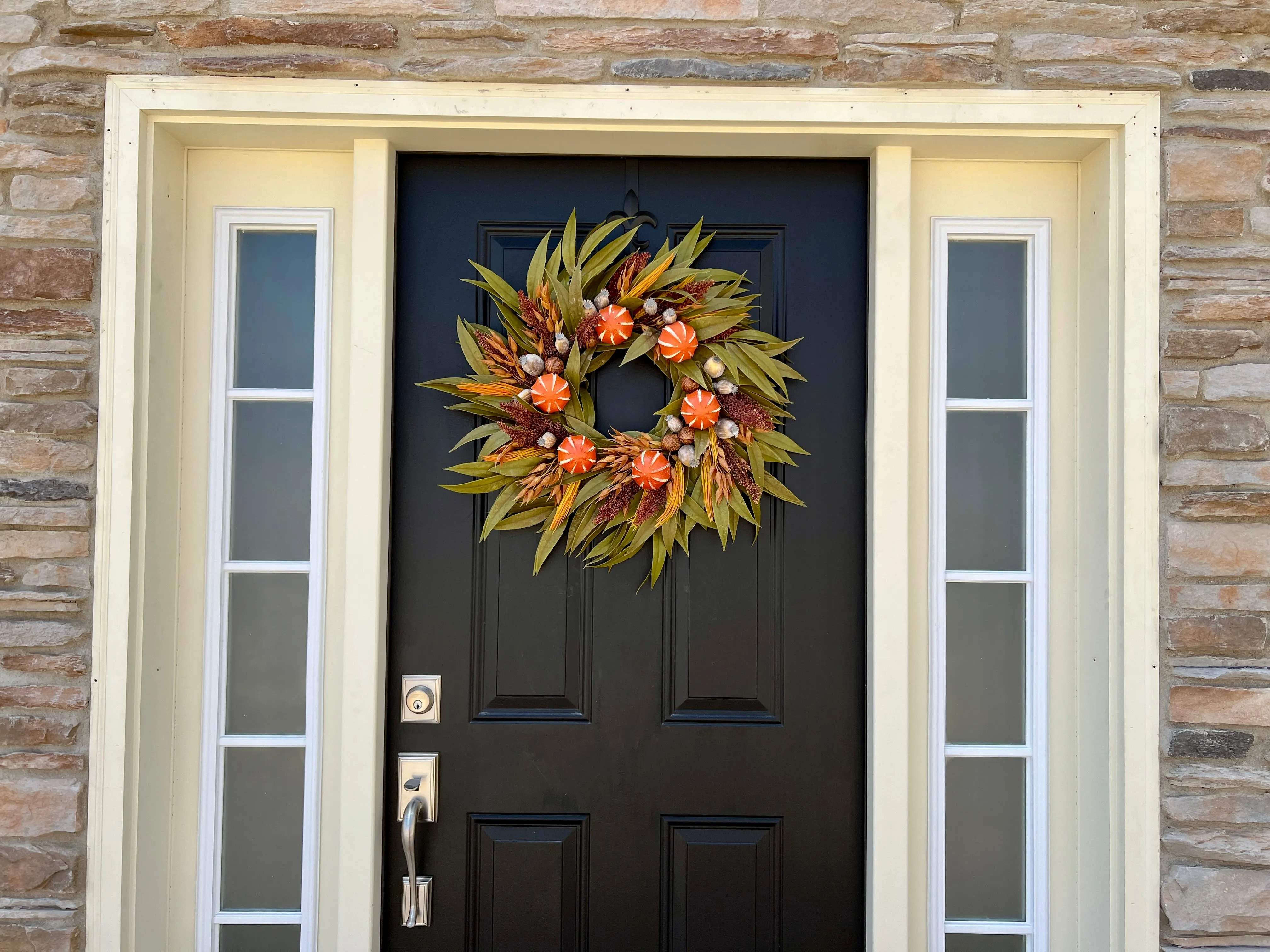 Fall Oranges, Gourds and Bay Leaf Wreath