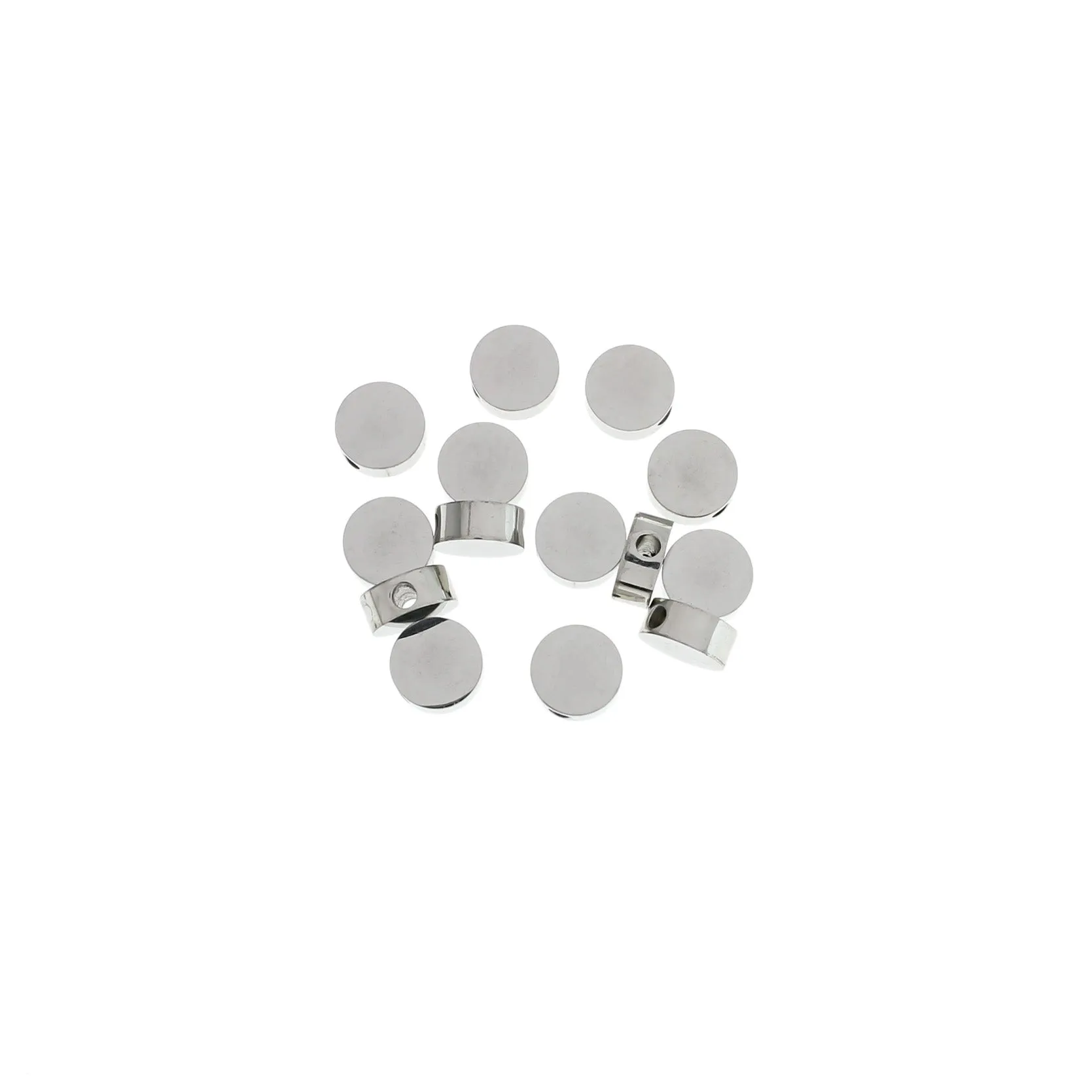 Flat Round Stainless Steel Spacer Beads - Choose Your Tone & Size!