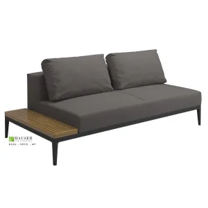 Gloster Grid Lounge Left/Right End Table Unit Teak