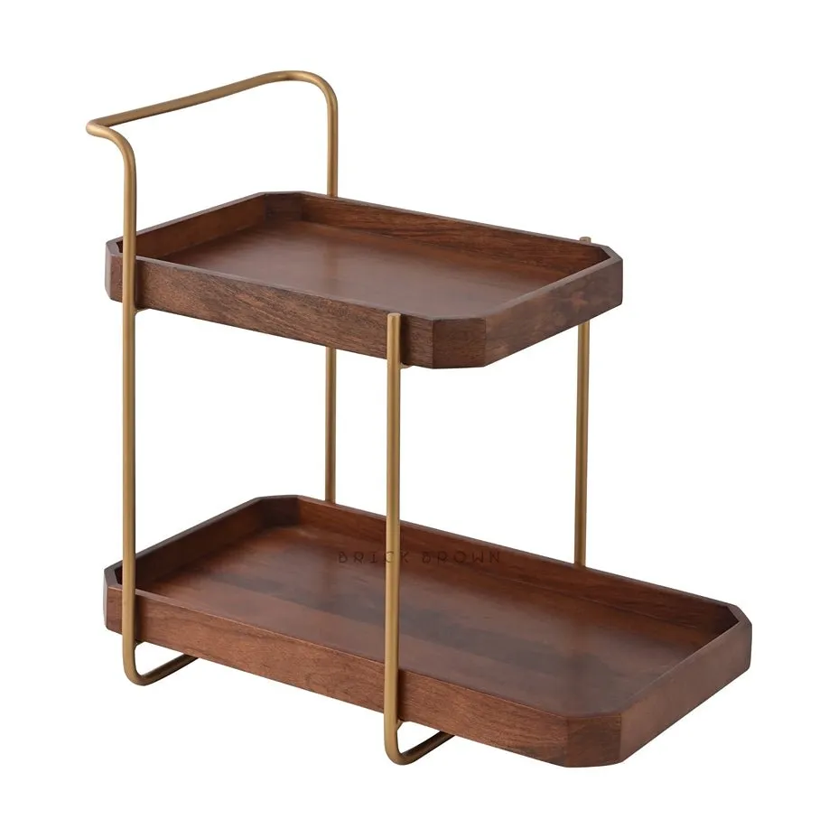 Handcrafted Homeydo 2 Tier Wooden Organizer