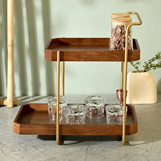 Handcrafted Homeydo 2 Tier Wooden Organizer