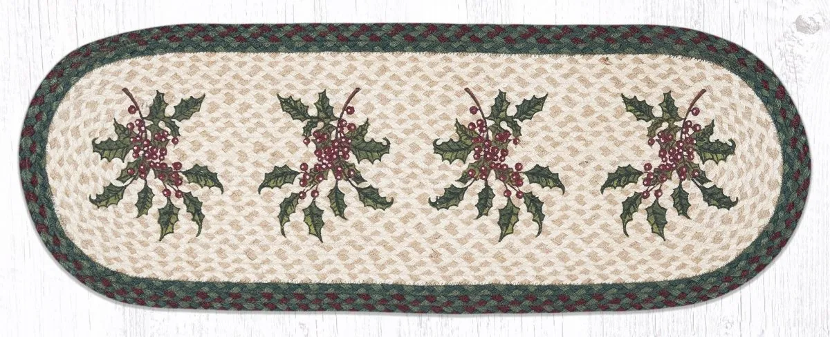 Holly & Berries Oval Jute Runner