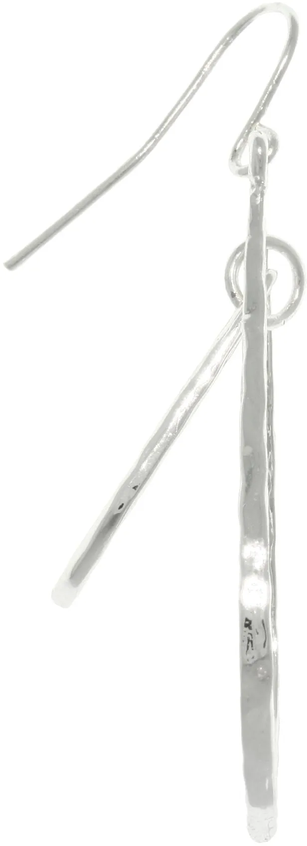 Jewelry Trends Silvertone Pewter Double Teardrop Long Textured Dangle Earrings