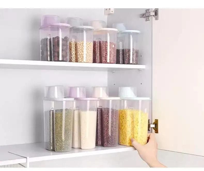 Large Capacity Airtight Dry Food Container, Cereal Flour Grain Food Storage Bottle, Durable Cereal Storage Sealing Can, BPA Free Clear Plastic Kitchen Cereal Bin