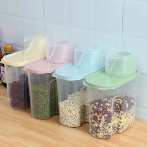 Large Capacity Airtight Dry Food Container, Cereal Flour Grain Food Storage Bottle, Durable Cereal Storage Sealing Can, BPA Free Clear Plastic Kitchen Cereal Bin