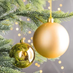 Light Gold Shatterproof Shiny & Matt Baubles - 4 pack