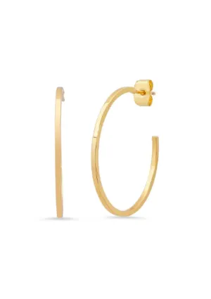 Medium Square Gold Hoop Earrings