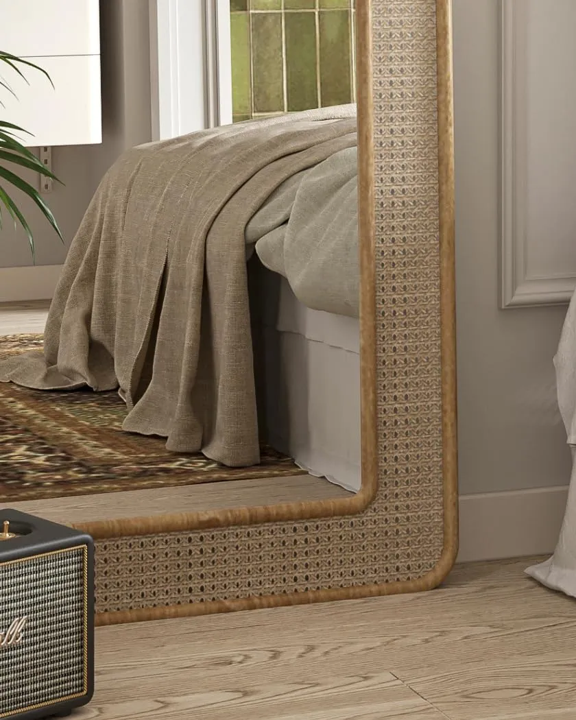 MIRA Luxury Dh�Rani - Wooden and Cane Framed Mirror