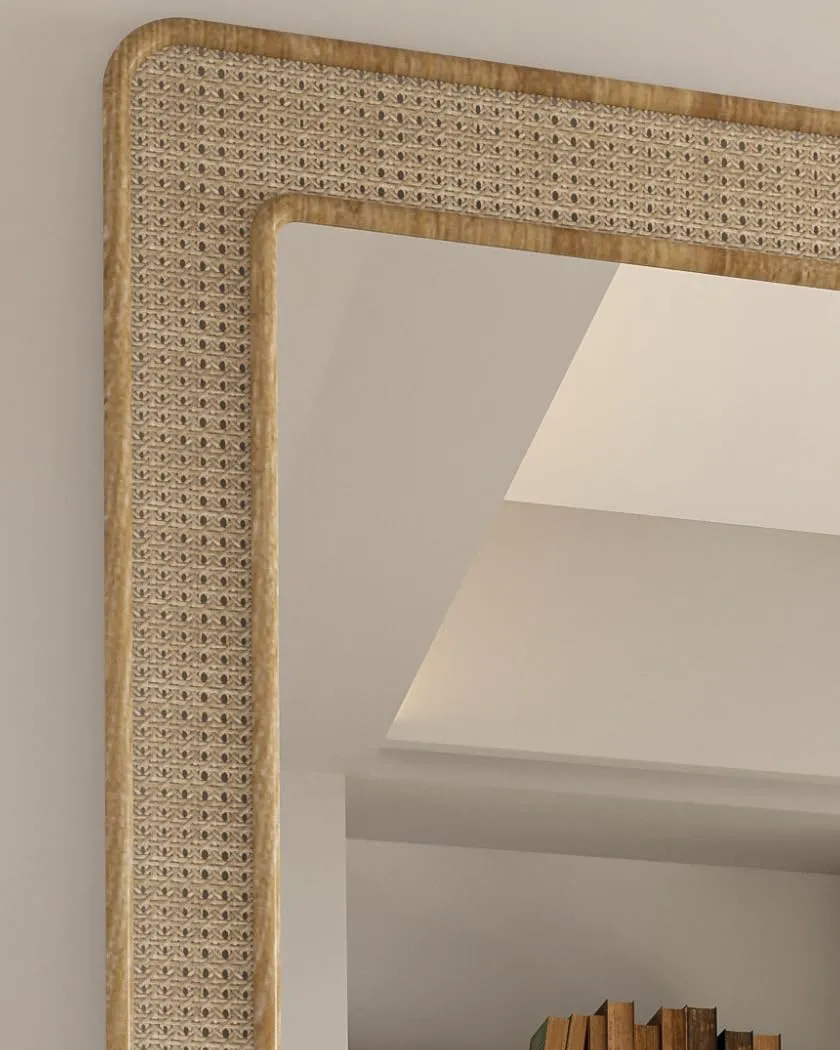 MIRA Luxury Dh�Rani - Wooden and Cane Framed Mirror