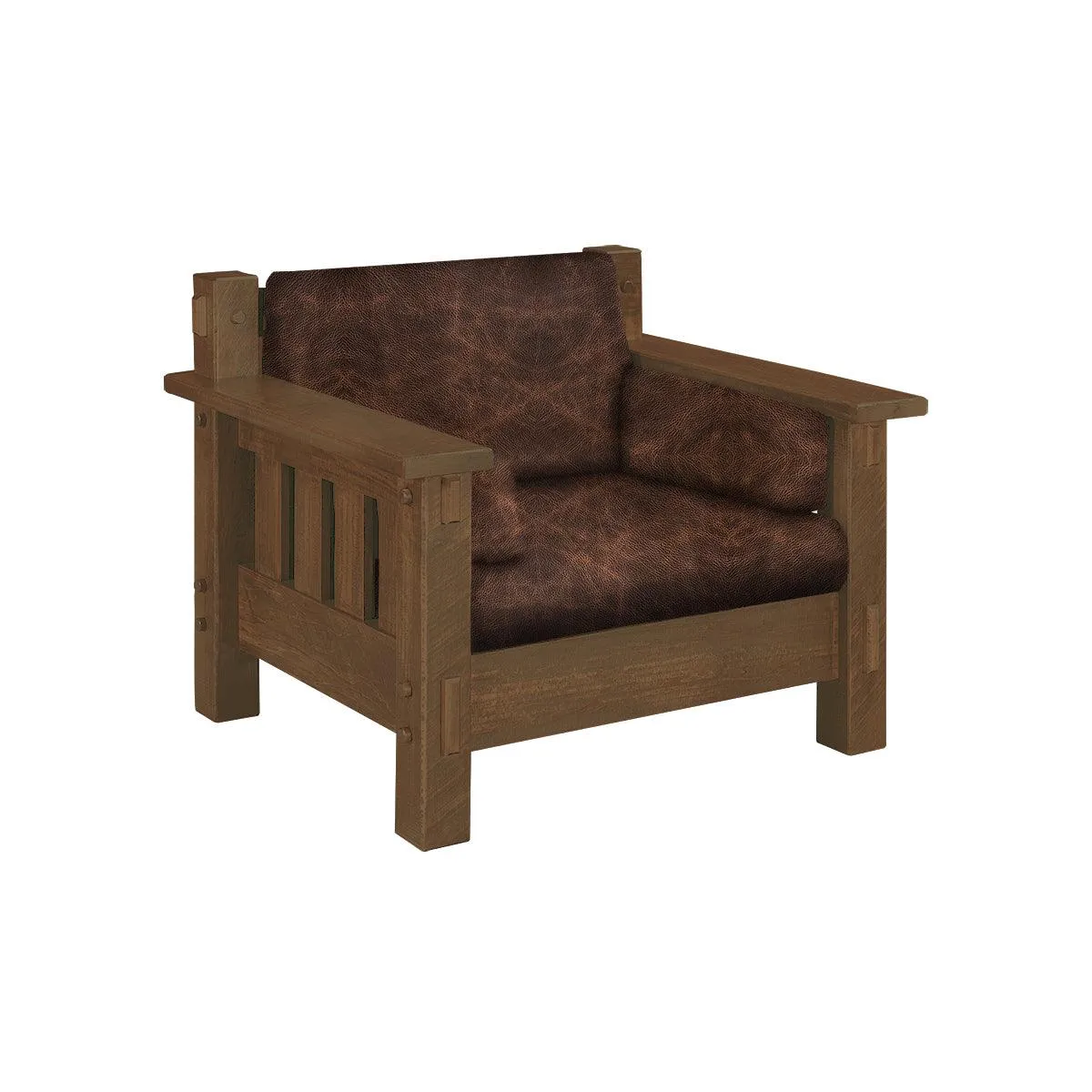 Mountain Roughsawn Wood Easy Chair