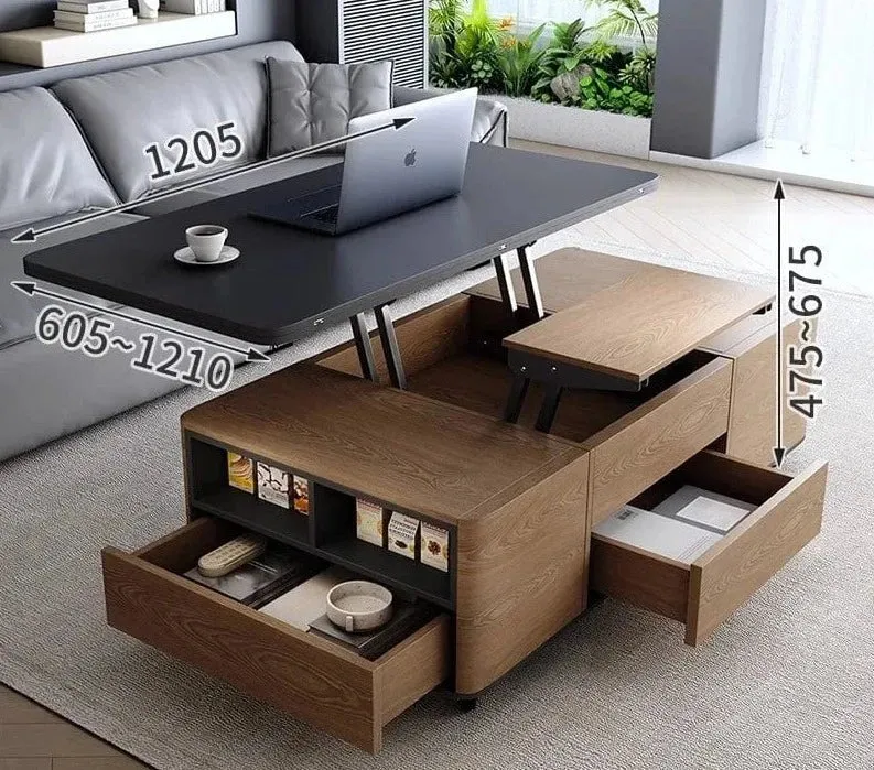 Nordic FlexiLift Coffee Table - Transformable Chic Furniture for Modern Living