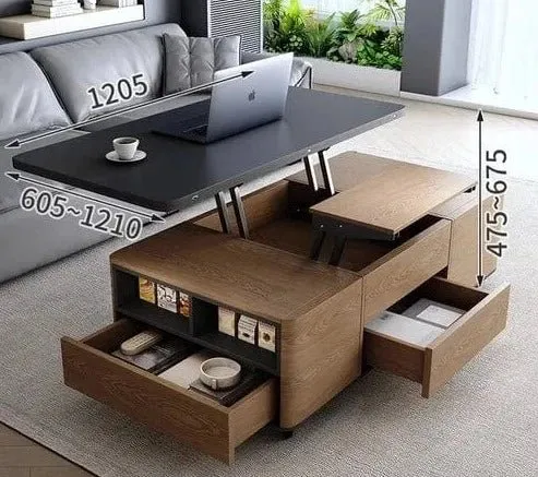 Nordic FlexiLift Coffee Table - Transformable Chic Furniture for Modern Living