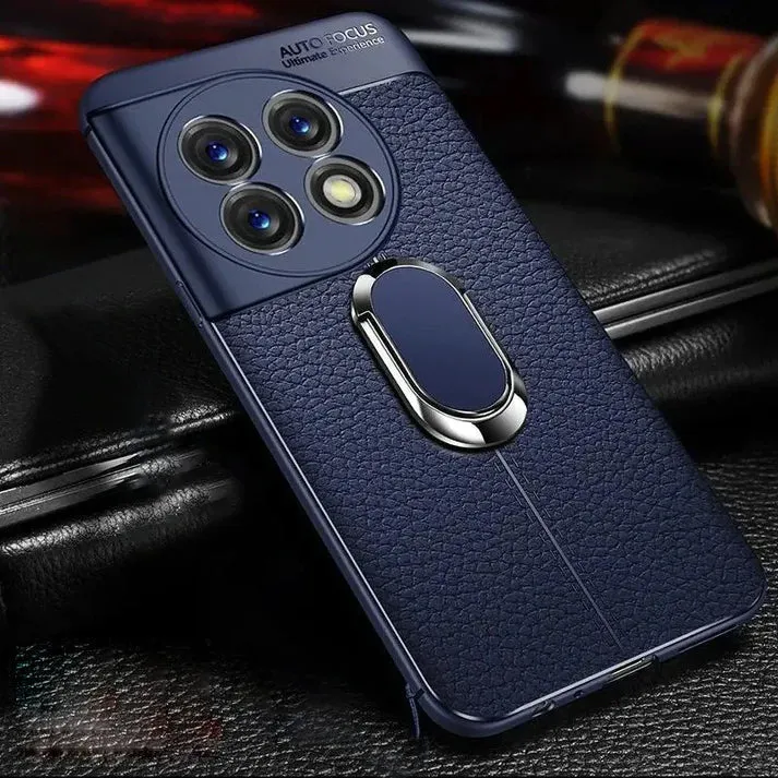 OnePlus 11R Sleek Urban Leather Ring Holder Case