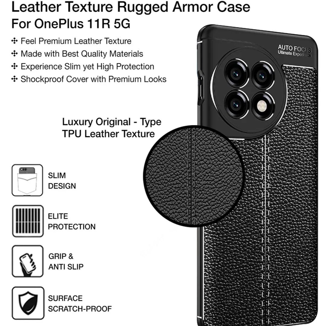 OnePlus 11R Sleek Urban Leather Ring Holder Case