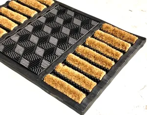 OnlyMat Coir Brush Entrance Mat with Rubber Tray Mat - Best for high traffic entrance - Sanitisation Mat - Indoor / Outdoor, Waterproof