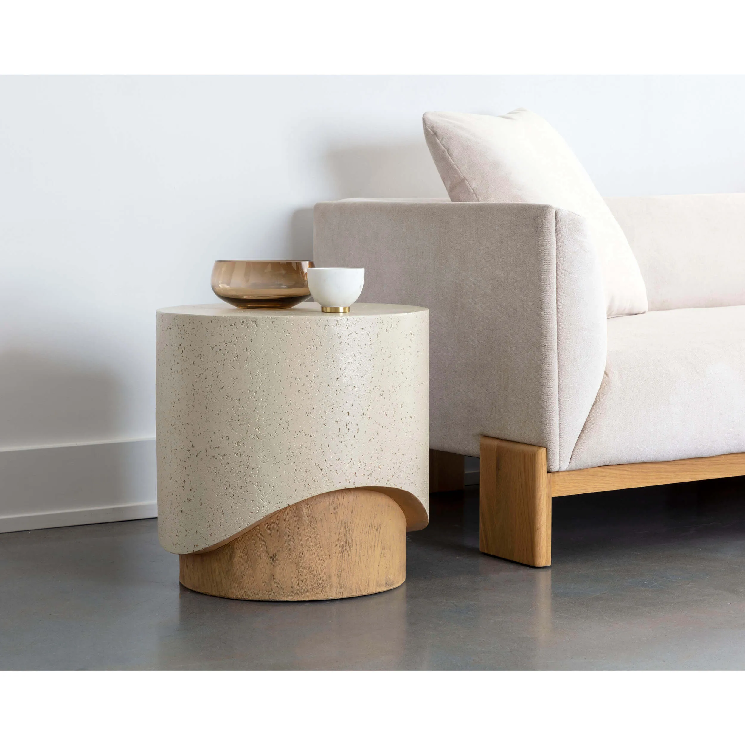 Patras End Table, Cream