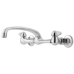 Pfister G127-1000 Pfirst 2-Handle Wall-Mount Kitchen Faucet in Polished Chrome