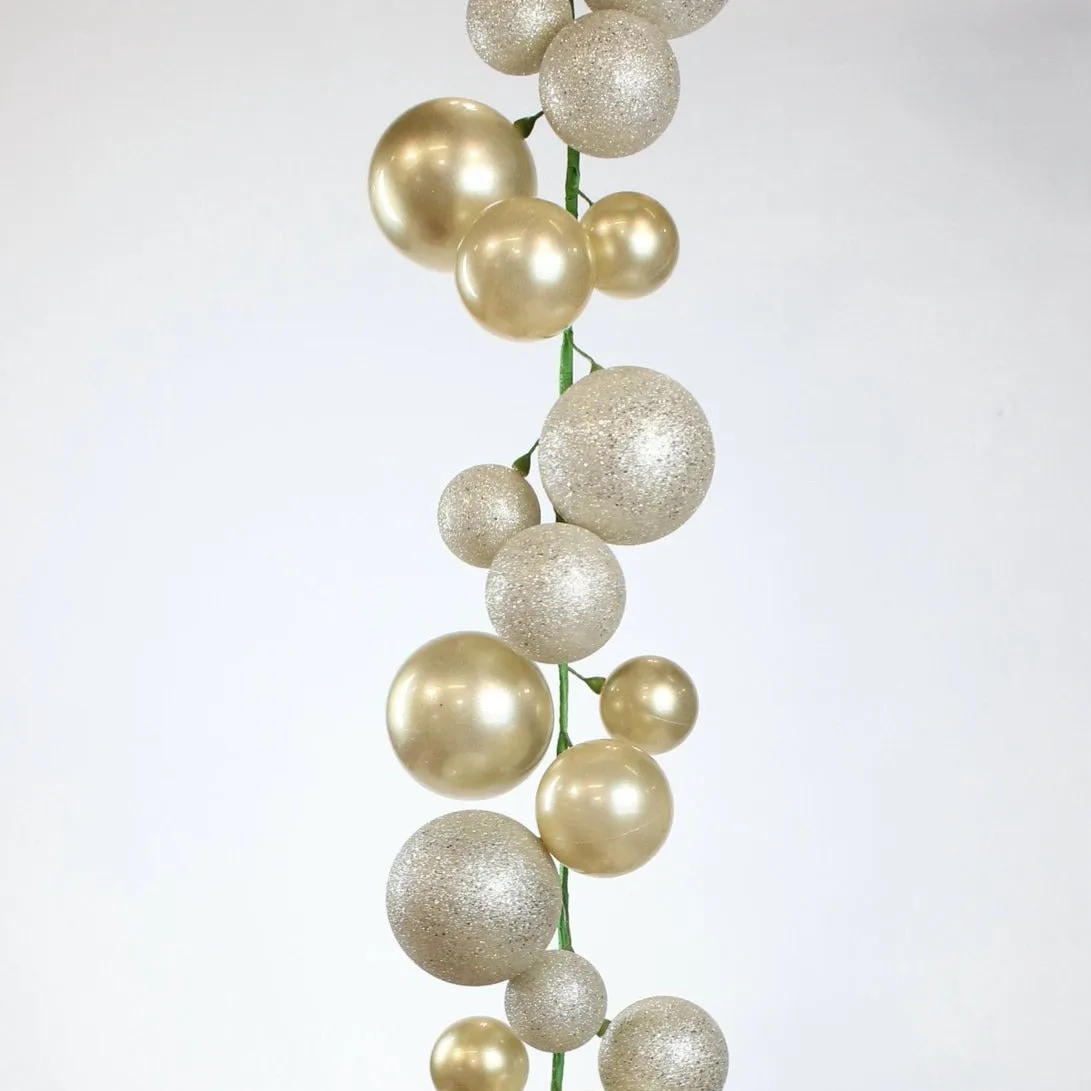 Platinum Glitter and Candy Apple Ball Garland, 10'