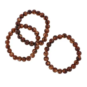 Round Glass Bead Bracelet - 8mm / 47mm - Choose Your Color - 1 Bracelet