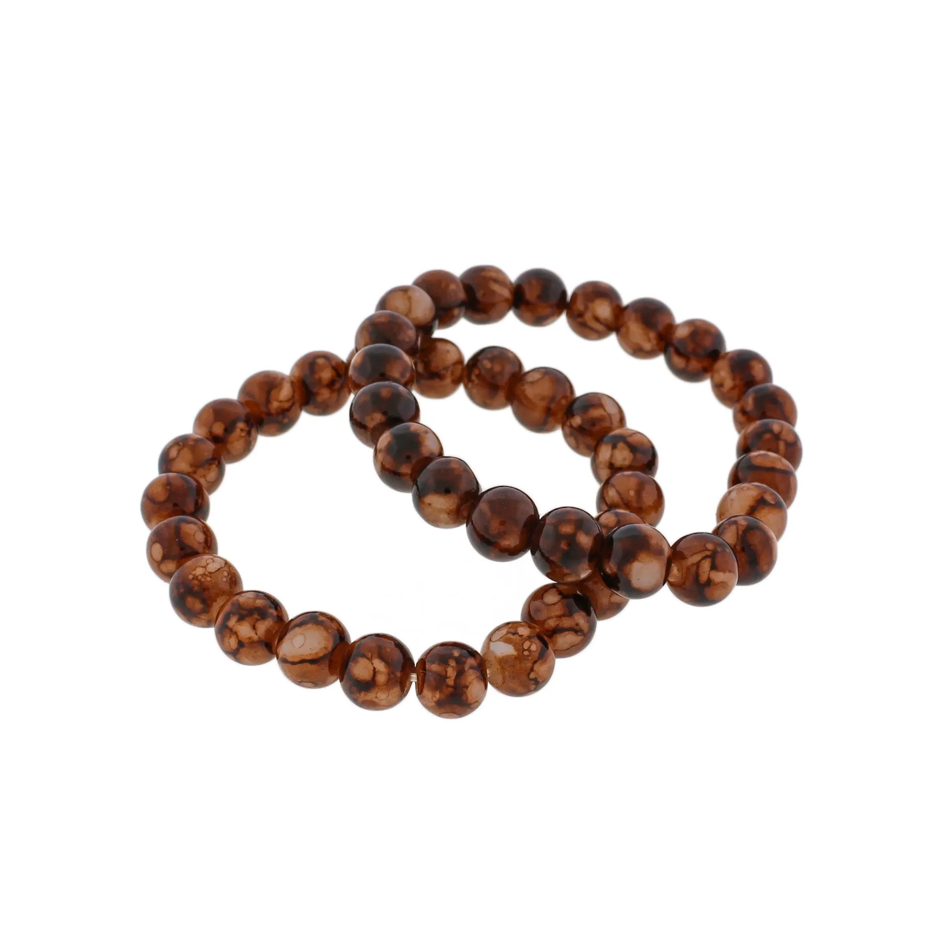 Round Glass Bead Bracelet - 8mm / 47mm - Choose Your Color - 1 Bracelet