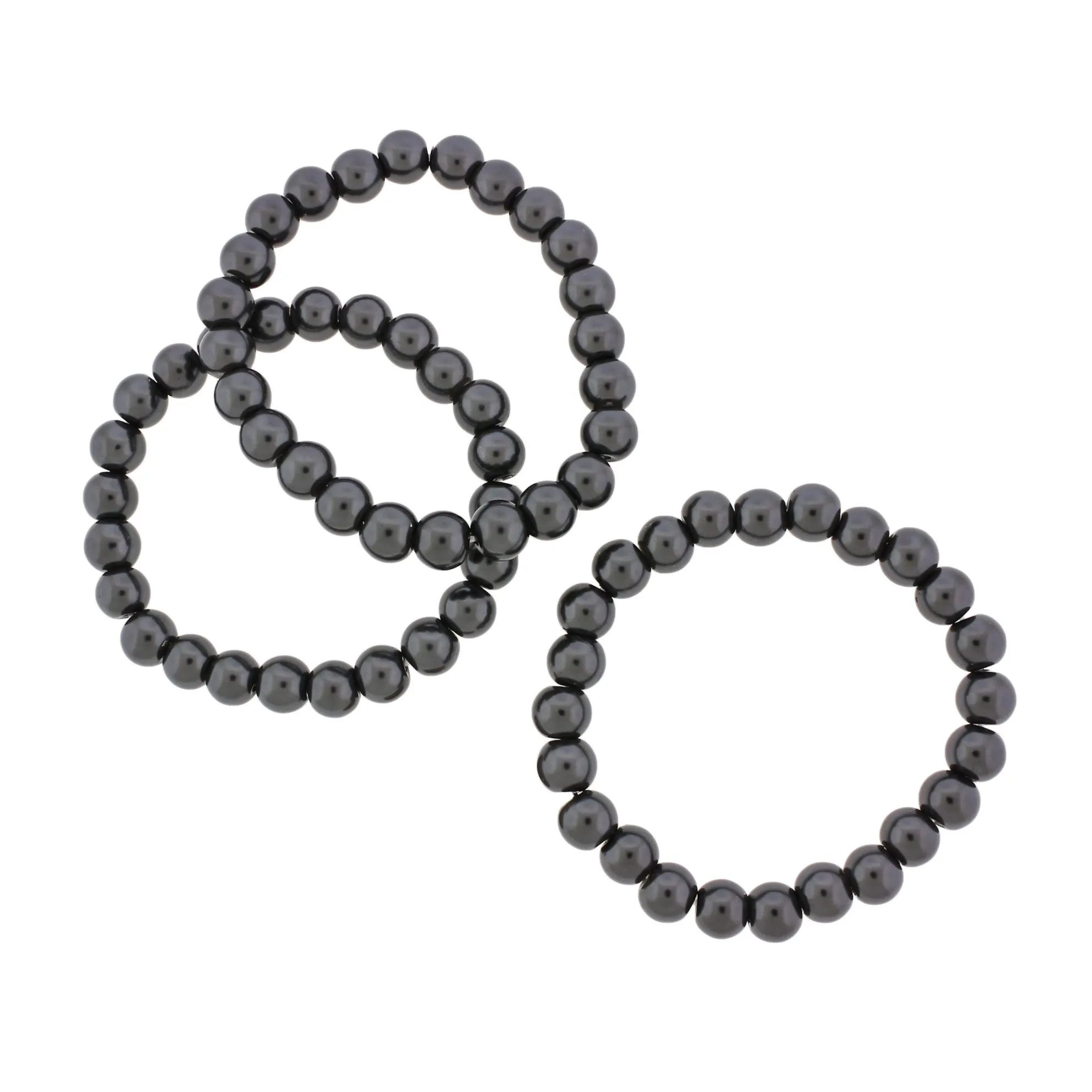 Round Glass Bead Bracelet - 8mm / 47mm - Choose Your Color - 1 Bracelet