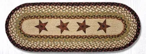 Rustic Barn Stars Oval Runner