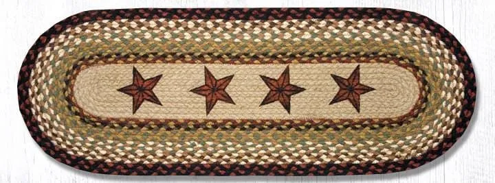 Rustic Barn Stars Oval Runner