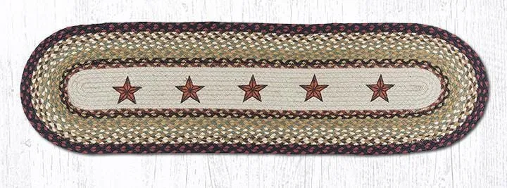 Rustic Barn Stars Oval Runner