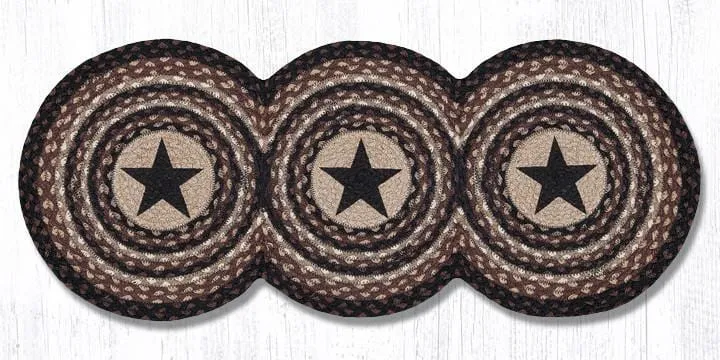 Rustic Black Stars Tri-Circle Runner