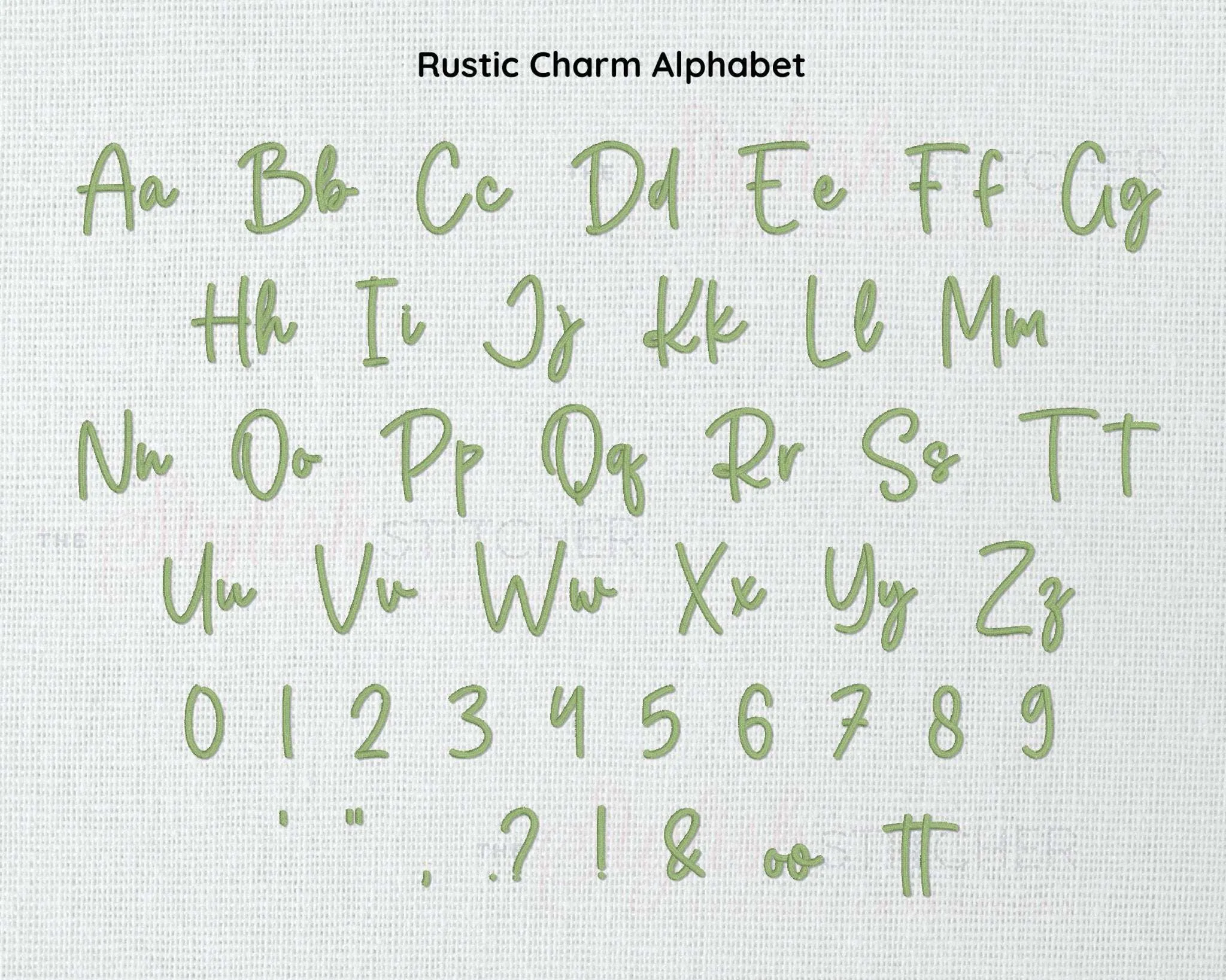 Rustic Charm Digital Embroidery Font
