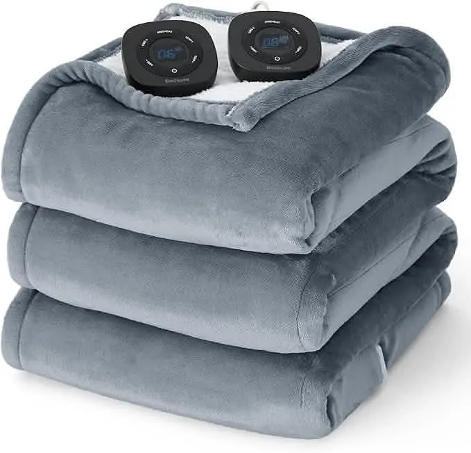 Solid Flannel Heated Blanket