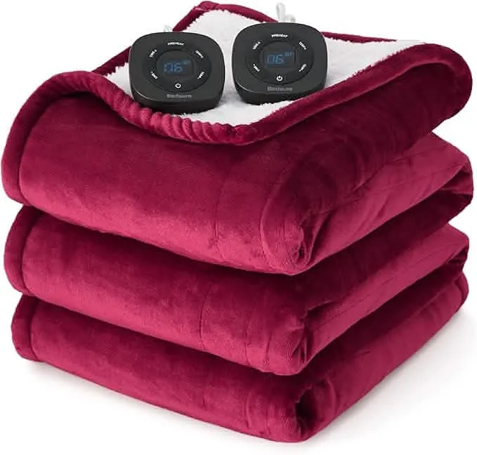Solid Flannel Heated Blanket