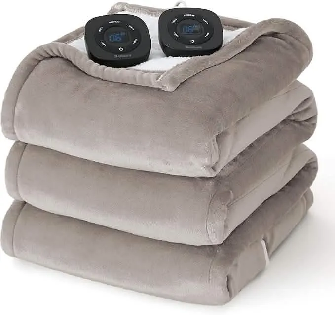 Solid Flannel Heated Blanket