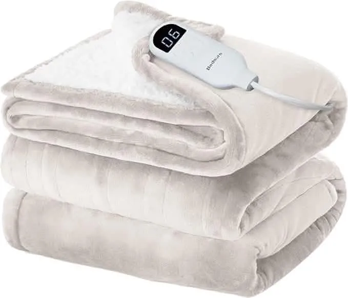 Solid Flannel Heated Blanket