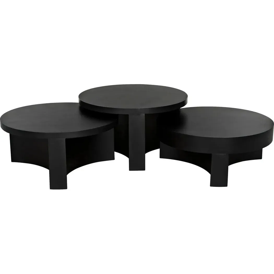 Steward Steel Black Round Coffee Table (Variant A)