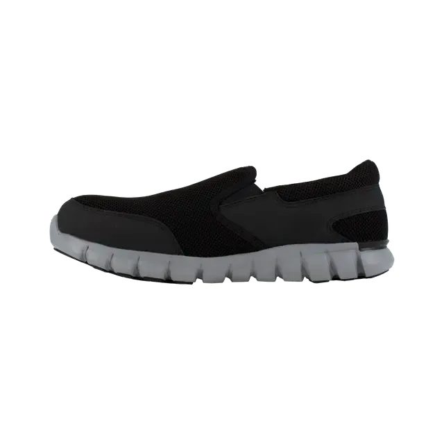 Sublite Cushion Alloy-Toe Slip On Athletic Work Shoe Black/Grey