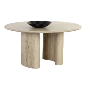 Sunpan Round Wood Modern Savona Dining Table - 59" - Natural - Seats 4-6