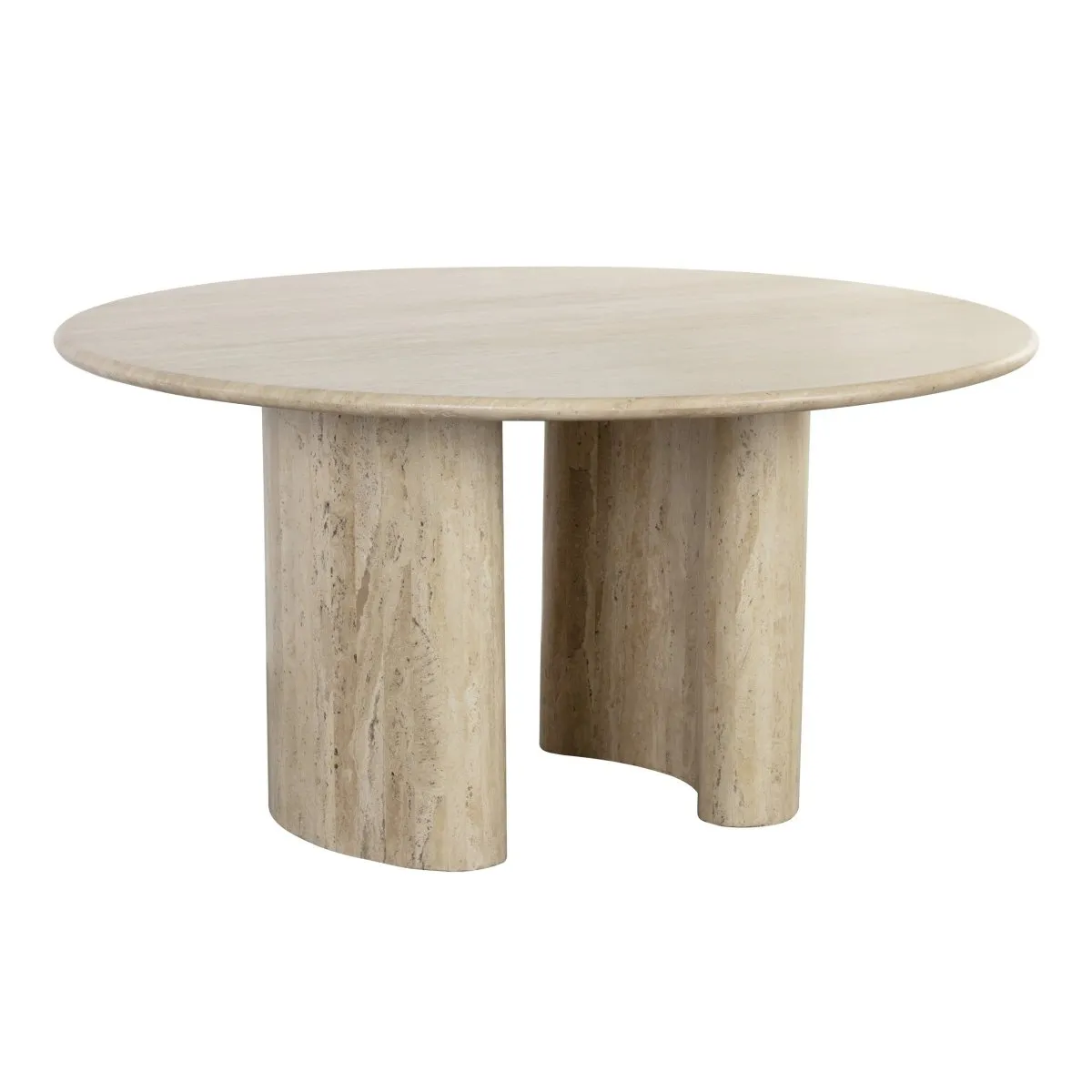 Sunpan Round Wood Modern Savona Dining Table - 59" - Natural - Seats 4-6
