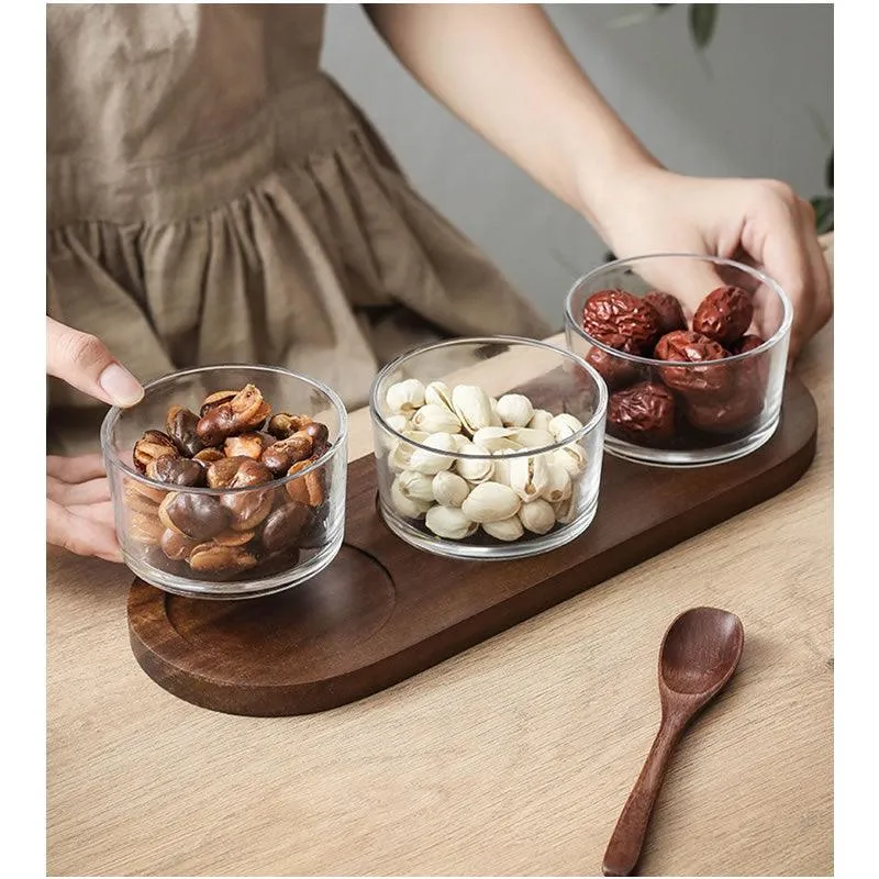 Transparent Glass Food Storage With Wooden Lid Il-44