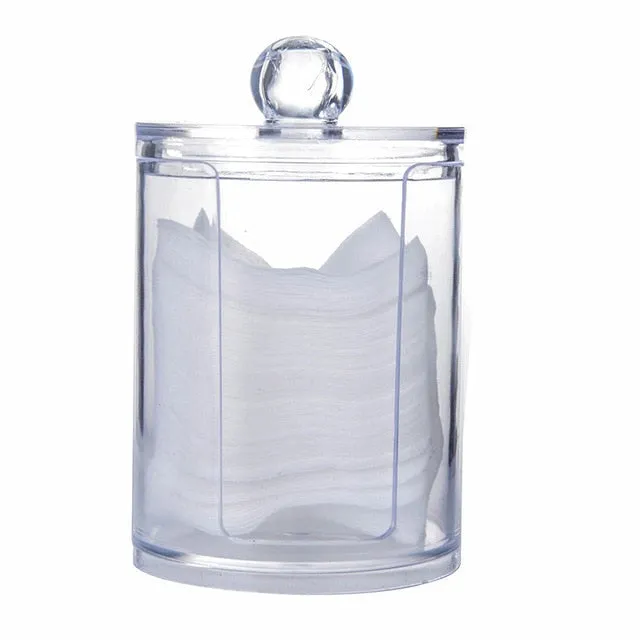 Transparent Makeup Storage Box Cotton Swab Cotton Pad Organizer Brush Plastic Box
