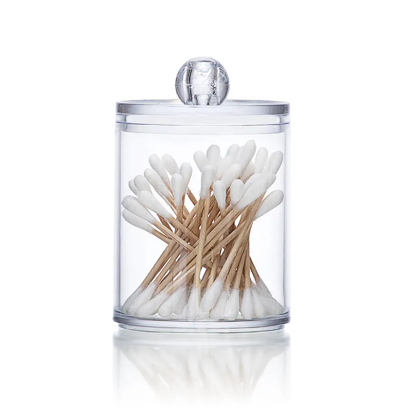 Transparent Makeup Storage Box Cotton Swab Cotton Pad Organizer Brush Plastic Box