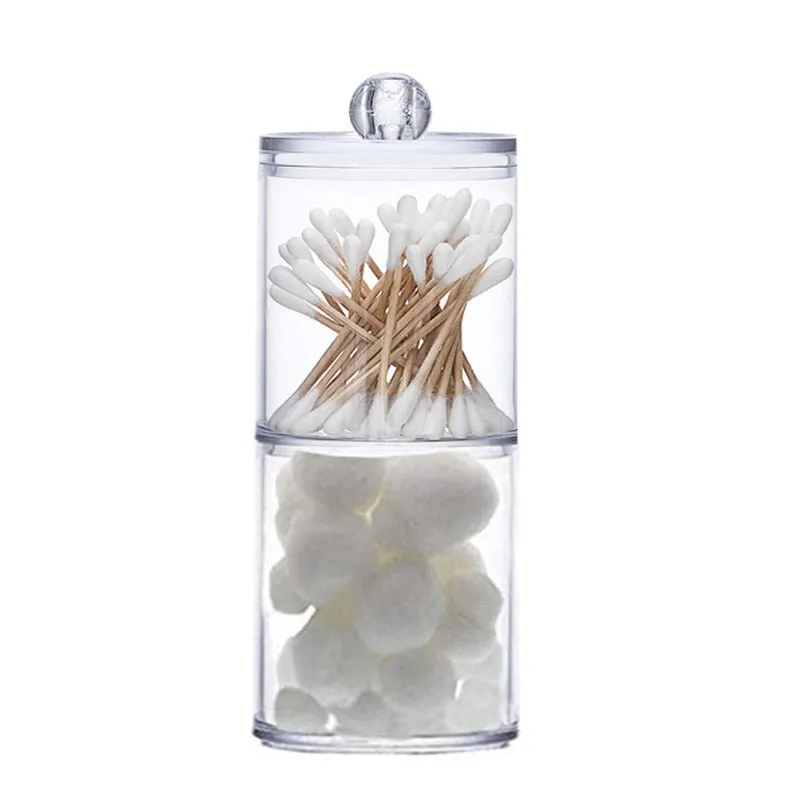 Transparent Makeup Storage Box Cotton Swab Cotton Pad Organizer Brush Plastic Box
